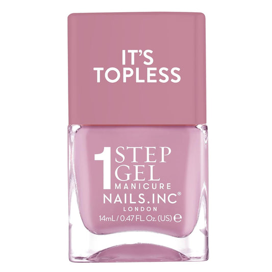 Nails Inc It's Topless Gel-Like Nail Polish, 4-in-1 Base Coat, Treatment, Color & Top Coat, Long Lasting, Strong, Chip Free Nails, Glossy Salon Quality Manicure, Air Dry Nail Polish, Lily, 0.47 Fl Oz | alldaygood beauty