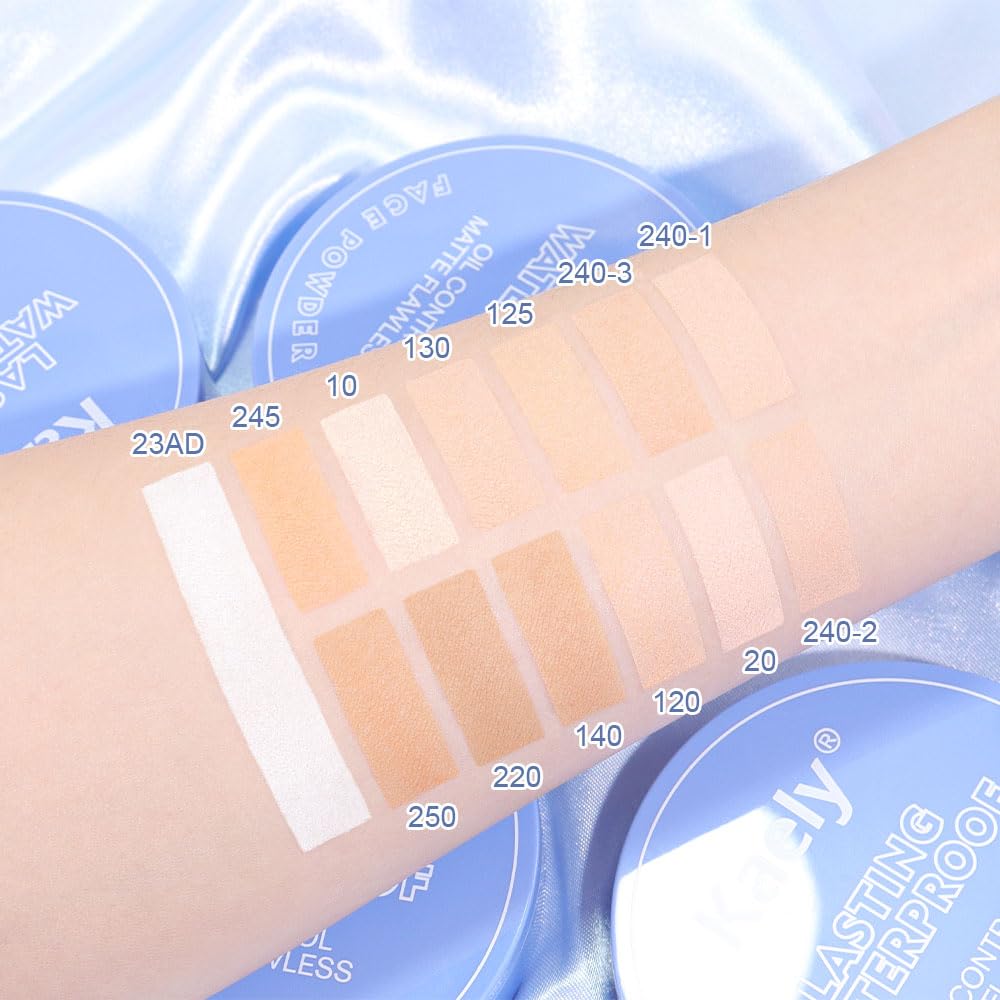 evpct Oil Control Pressed Face Powder Compact for Women, Translucent Setting Powder Makeup Foundation for Women, Waterproof Long Lasting Lightweight, polvo compacto de maquillaje, 13 White Translucent