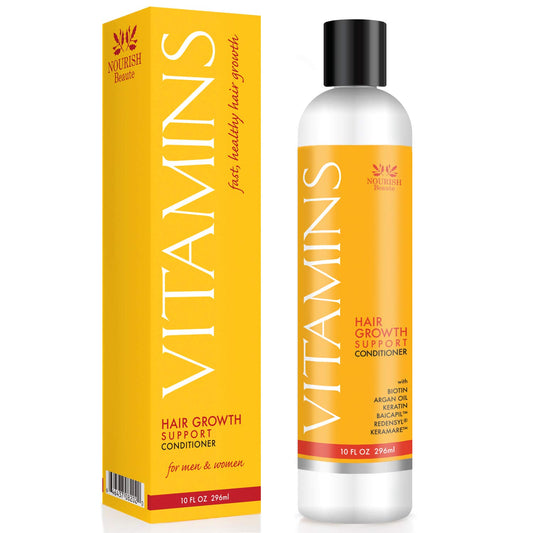 Nourish Beaute Vitamins Conditioner for Hair Loss that Promotes Hair Regrowth, Volume and Thickening with Biotin, DHT Blockers, Antioxidants, Oils and Extracts For Men and Women, Conditioner, 1 Pack
