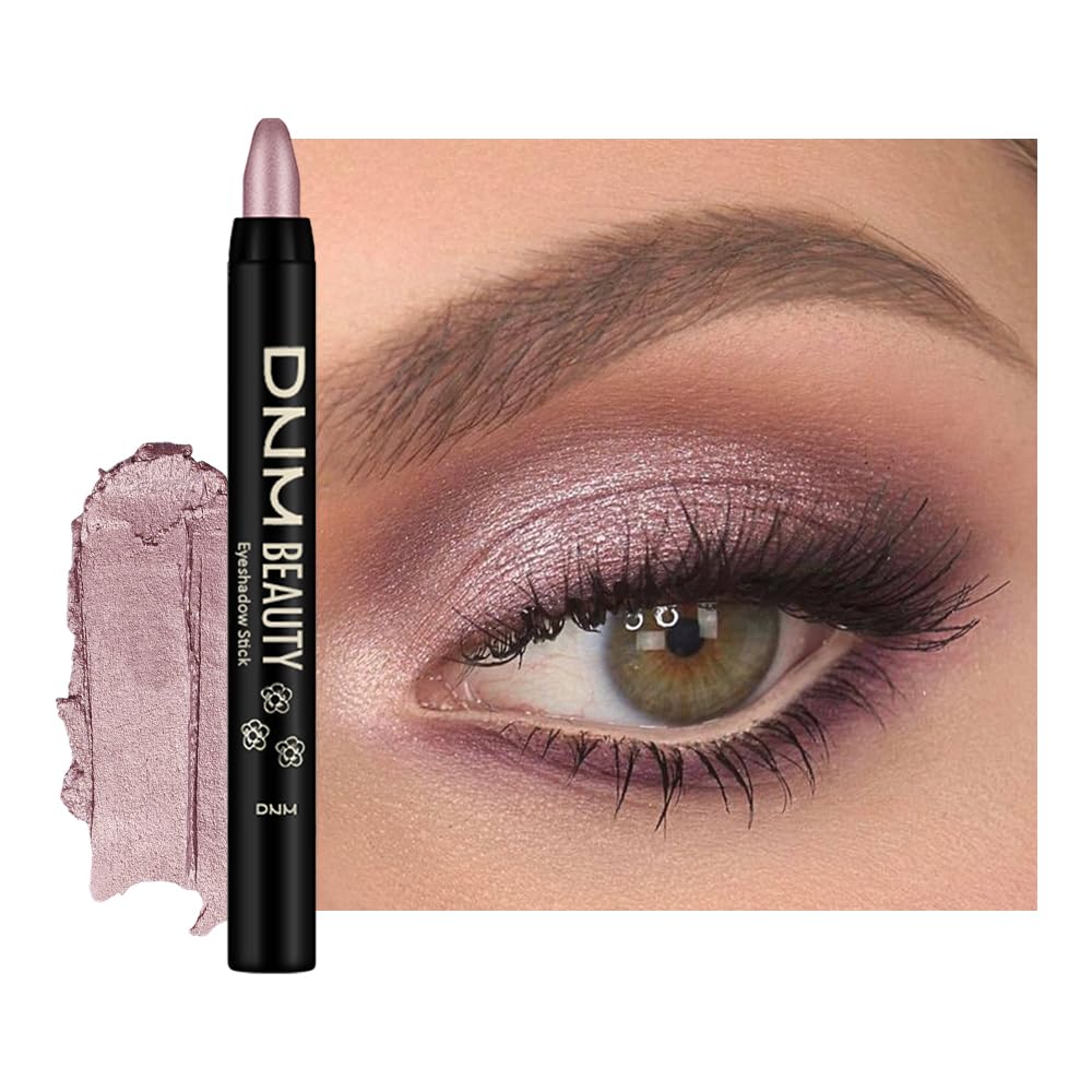 evpct Metallic Mauve Cream Eye Shadow Sticks Brightener Pencils for Women, Mauve Metallic Silky Eyeshadow Applicator Stick Pen Waterproof, Blendable Crease-Proof Stick Eyeshadow Shimmer Eye Makeup 53