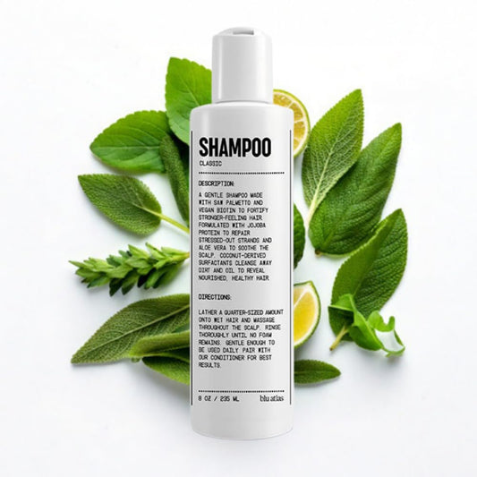 Blu Atlas Men's Natural Shampoo – Organic, Sulfate-Free, Paraben-Free – Deep Cleansing & Hydrating – Classic Scent (Bergamot, Sage, Patchouli) – Made in America– 8 oz | alldaygood beauty