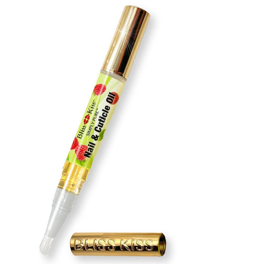 Bliss Kiss | 1 Juicy Raspberry Fragrance | Nail Oil Cuticle Pen w/Vitamin E & Jojoba⏤Nail Strengthener Nail Growth Serum for Brittle Peeling Breaking Thin Nails | alldaygood beauty