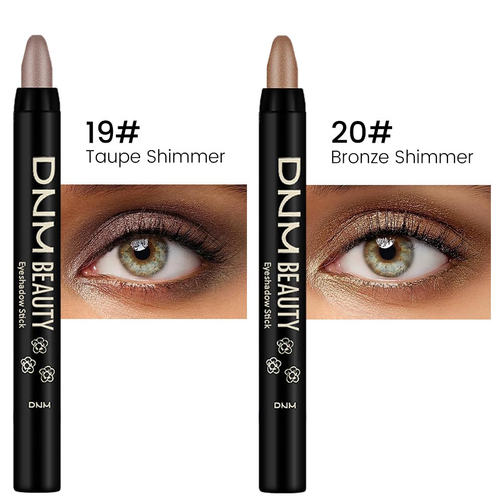 Kaely 2Pcs Cream Eyeshadow Sticks Set for Eyes Waterproof,Taupe Shimmer & Bronze Shimmer Matte Eye shadow Stick Pencil Pen Bulk sombras en crema para ojos 19+20