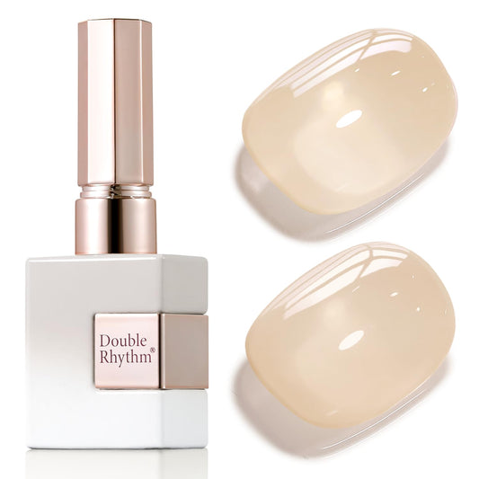 Double Rhythm 0.50 OZ Translucent Gel Polish Same Color Same Bottle Sheer Pastel Neutral Natural Milky 15 ML Jelly UV Nail Art DIY at Home (Cream Yellow-A1526) | alldaygood beauty