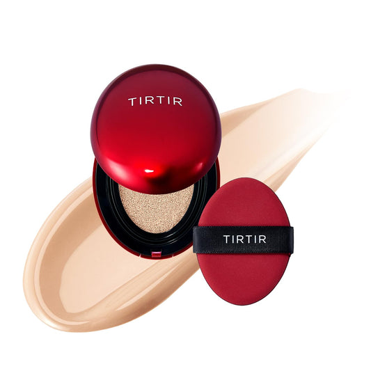 [*Mini Size*] TIRTIR Mask Fit Red Cushion Foundation | Full coverage, Weightless, Skin fit, Satin Glow Finish, Korean Makeup, beauty, Tattoo cover up, Buildable (#21C Cool Ivory, 0.15 Fl Oz) | alldaygood beauty