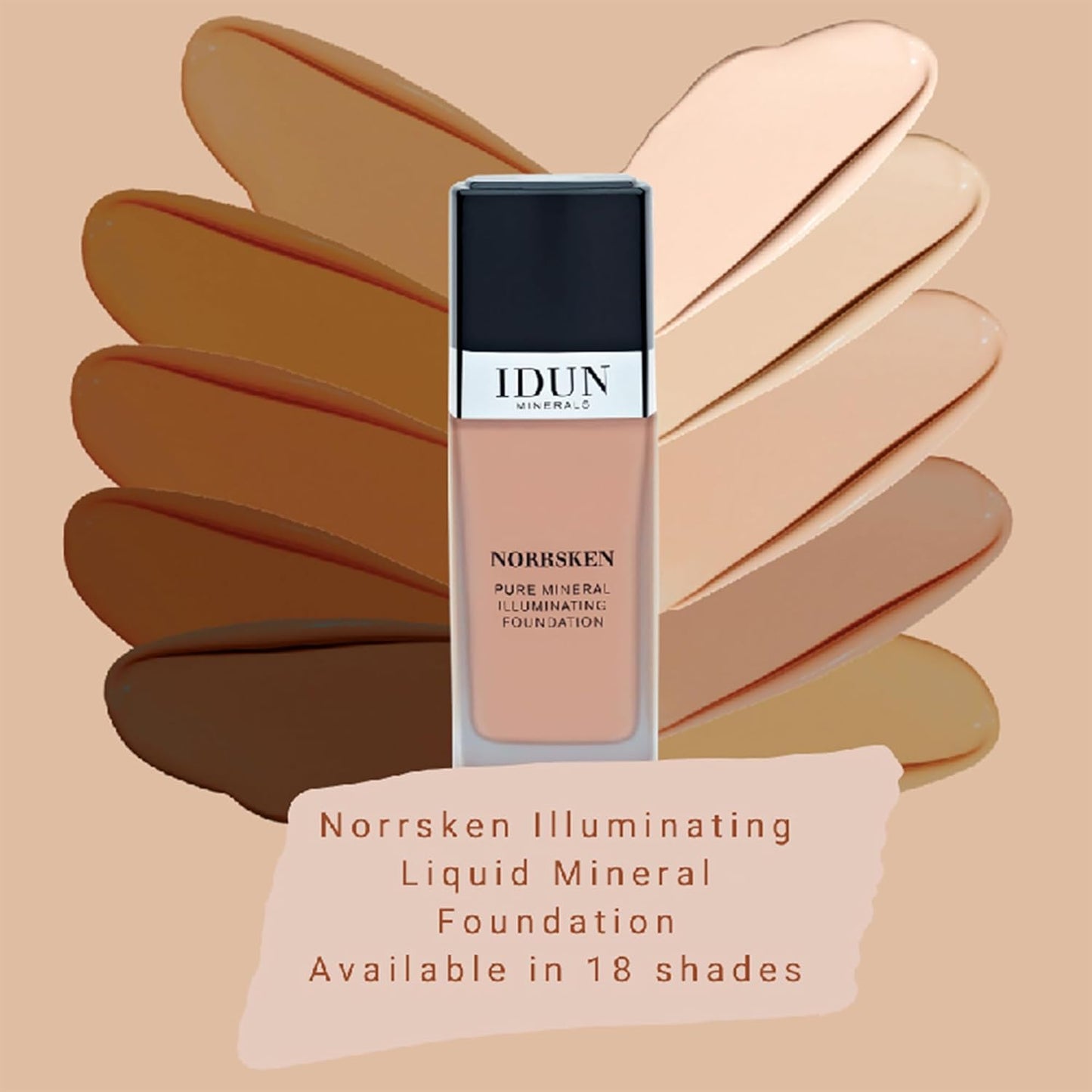 Liquid Norrsken Foundation - Silky Smooth Coverage - Luminous, Dewy Finish for Dry and Dull Skin - Water Resistant and Vegan Makeup - 223 Ingeborg - Warm Medium Brown - 1.01 oz