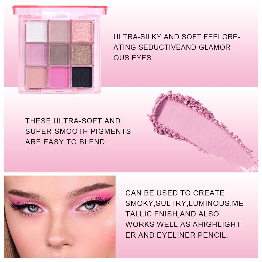 9 Color Eyeshadow Palette Makeup, Neutral Nude Matte Eye shadow & Shimmer Eyeshadow,Long Lasting Waterproof Eye shadow Makeup Palette for Women 01#