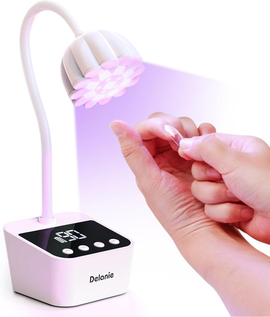 Delanie UV LED Nail Lamp Flash Cure Light - Rechargeable Cordless Gooseneck Nail Curing Light for Gel Polish Glue Extension, White | alldaygood beauty