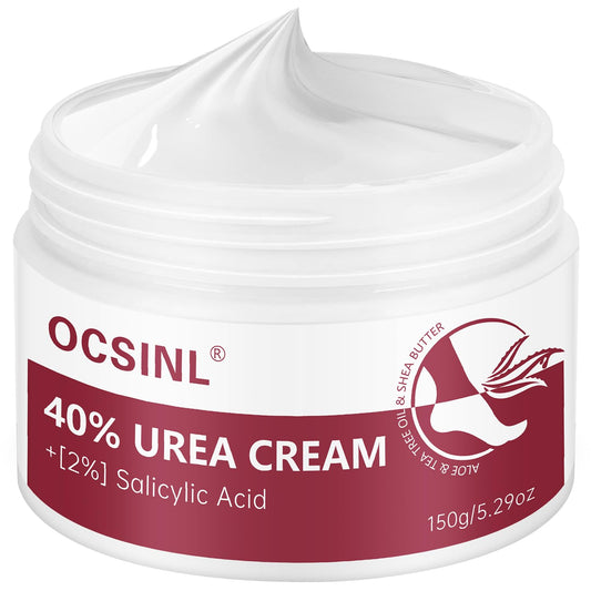 Urea Cream 40 Percent for Feet Maximum Strength, with Heel Protectors, Foot Moisturizer Cream for Dry Cracked Heels Rough Dead Dry Skin Foot Callus Remover - 5.29 Oz | alldaygood beauty
