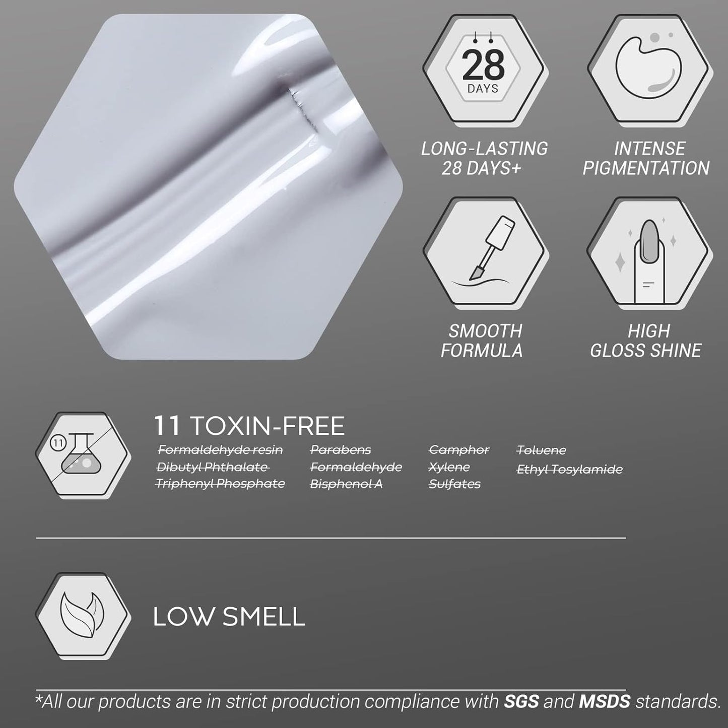 modelones Grey Gel Nail Polish Set 6 Colors, Gray Tone Dark Cloud Stone Seal Iron Fossil Shades Collection All Seasons Soak Off LED Nail Art Gel Kit Soak Off Manicure Salon DIY Home Gift