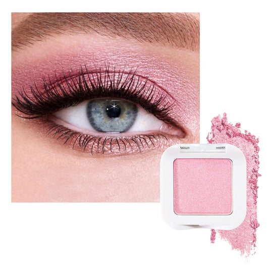evpct Pink Single Eyeshadow Palette, Bright Light Pink Rose Glitter Shimmer Sparkle Cream Eye Shadow Palette Makeup for Older Women, High Pigment Waterproof Monochrome Mini Eyeshadow Makeup Products | alldaygood beauty