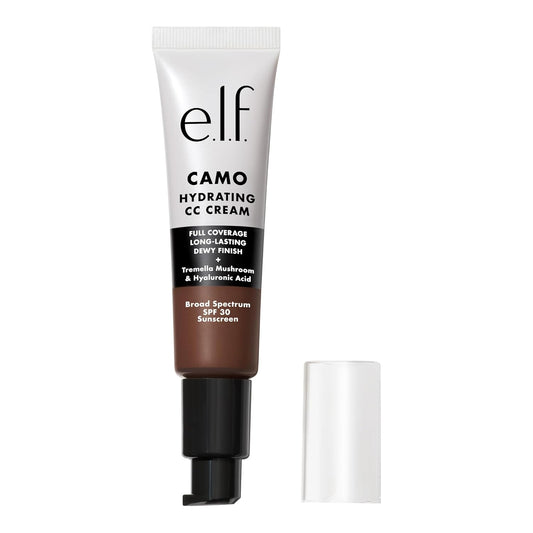 e.l.f. Hydrating Camo CC Cream, SPF 30, Color Correcting Full Coverage Foundation For A Dewy Finish, Vegan & Cruelty-Free, Rich 650 C | alldaygood beauty