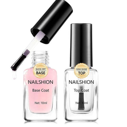 Clear Pink Base Top Coat Clear Nail Polish, Sheer Pink Base Ridge Filler Strengthening Anti Chip Nail Concealer, Non Gel, Salon Quality, Quick Dry Home DIY Nail Art Gift Set | alldaygood beauty