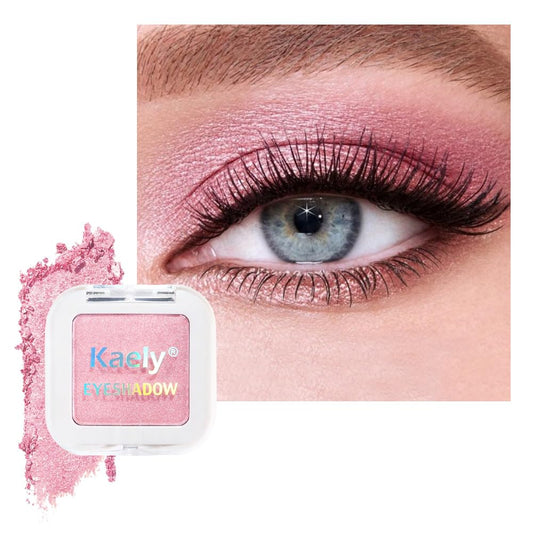 Kaely Pressed Single Eyeshadow Makeup, Pink Shimmer Highly Pigmented Monochrome Eye Shadow Palette, Waterproof Neutral Powder Mini Eyeshadow, sombras para ojos, Lightweight Blendable, 11 | alldaygood beauty