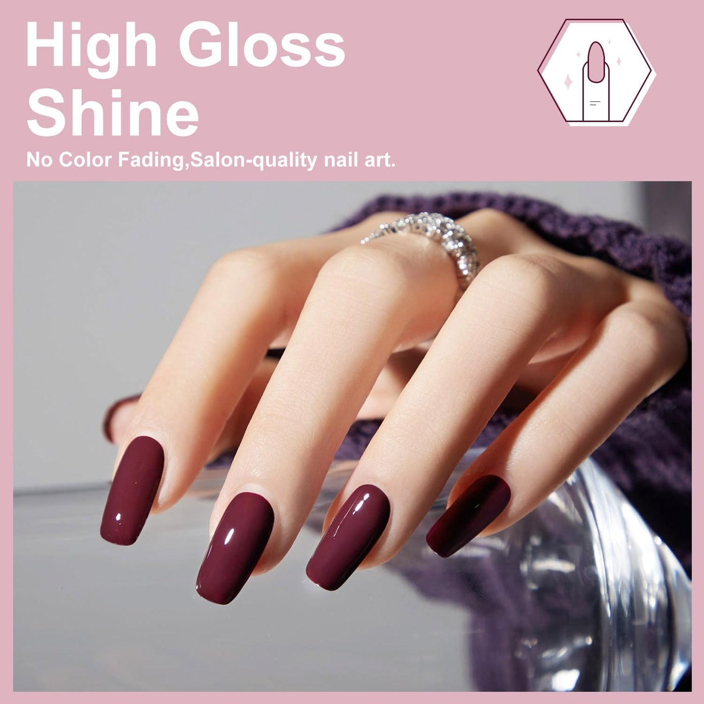 Major Dijit Quick Dry Nail Polish 12ml/0.41fl oz Wine Red Regular Nail Lacquer Fast Drying & Long Lasting Nail Polish Nail Art Effect for Nail Salon