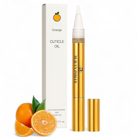Nail Oil Cuticle Pen - Orange - Nail Strengthener & Growth Serum with Vitamin A, D, E, B5, Grapeseed & Natural Oils - Repair for Brittle, Peeling, Thin Nails - Twist Brush Pen | alldaygood beauty