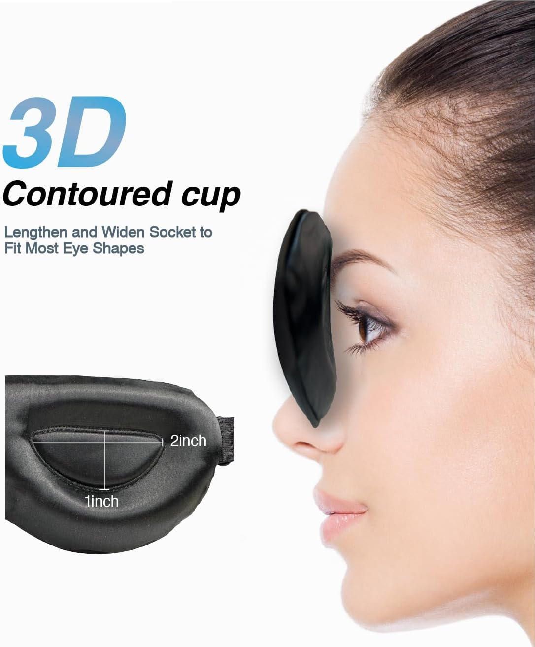 PROMEED Adjustable 23 Momme Mulberry Silk Sleep Mask, 3D Contoured No-Pressure Cup Eye Mask for Sleeping, Super Soft Breathable Blindfold, Perfect Blocks Light for Sleeping (Light Grey)