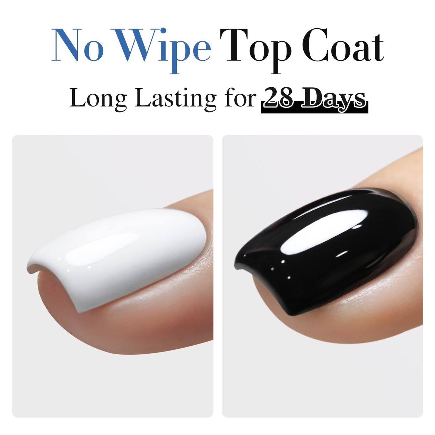 Double Rhythm 15ML No Wipe Gel Top Coat Base Coat Iridescent Glitter Shimmer 2 in 1 Nail Polish Soak Off Manicure DIY Home Salon (Clear)