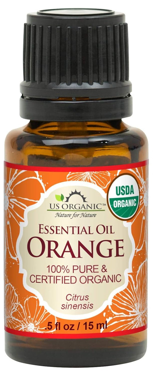 US Organic 100% Pure Sweet Orange Essential Oil - USDA Certified Organic - 15 ml - w/Improved caps and droppers (More Size Variations Available) | alldaygood beauty