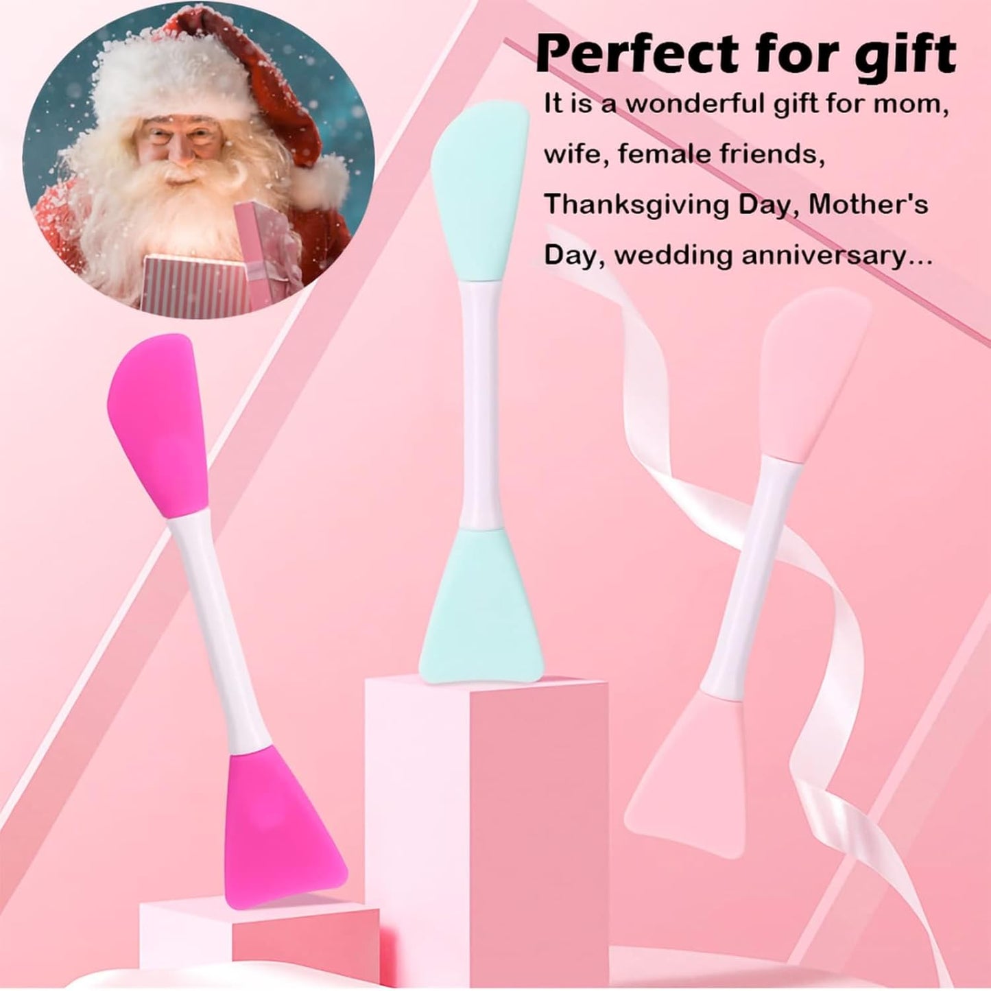 Mask Applicator Silicone Face Brush Face Mud Cream,Clay Mask,DIY,Modeling Mask Brushes DIY Mud Mixing Spatula Double-end Handheld Scoop Skin Care Make up Foundation Gel Cosmetic Tool