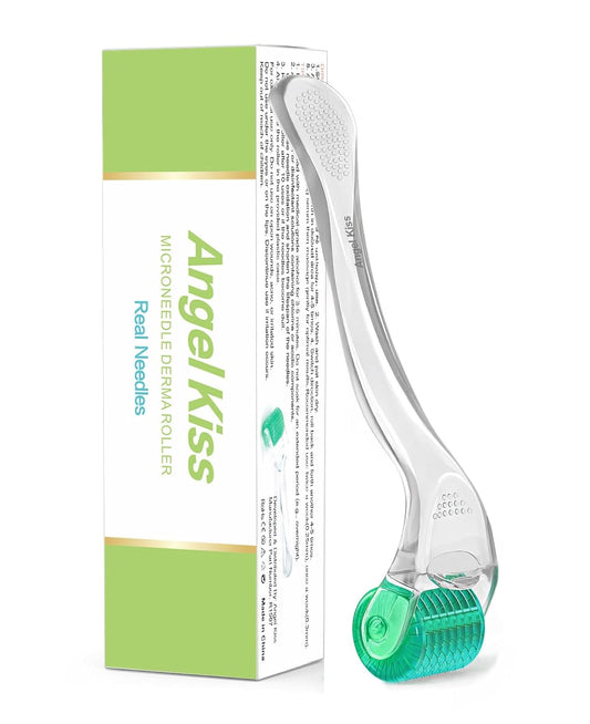 Angel Kiss 192 Derma Roller REAL NEEDLES Microneedling Roller 0.25 mm Stainless Steel Needles - Microneedle Roller for Face - w/Storage Case