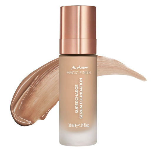 M. Asam MAGIC FINISH Supercharge Serum Foundation True Beige (1.01 Fl Oz) - Moisturizing Make Up & Firming Face Serum In One, Anti-aging CC Cream With Optimal Coverage & Hyaluronic Acid | alldaygood beauty
