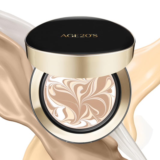 AGE20'S Signature Essence Pact SPF 50+ | Pack of 1 | 21N VANILLA | Cream Foundation, Dewy Finish, Natural Coverage | Korean Cushion Foundation | alldaygood beauty