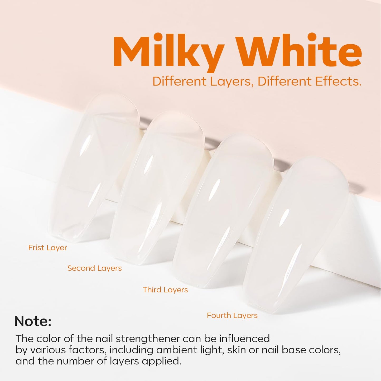 modelones Nail Strengthener, Milky White Nail Polish Natural Nail Concealer Foundation Air Dry Nail Growth Polish for Damaged Nails Imperfection Masking Gifts for Women 15ml