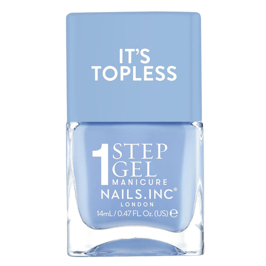 Nails Inc It's Topless Gel-Like Nail Polish, 4-in-1 Base Coat, Treatment, Color & Top Coat, Long Lasting, Strong, Chip Free Nails, Glossy Salon Quality Manicure, Air Dry Nail Polish, Kim, 0.47 Fl Oz | alldaygood beauty