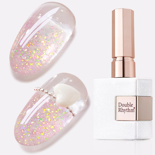 Double Rhythm 0.5Oz Glitter Gel Polish Shimmer Reflective Color for Nail Art Salon DIY Soak Off 15ml Nail Lamp Gel Polish at Home (Pink-B1161) | alldaygood beauty