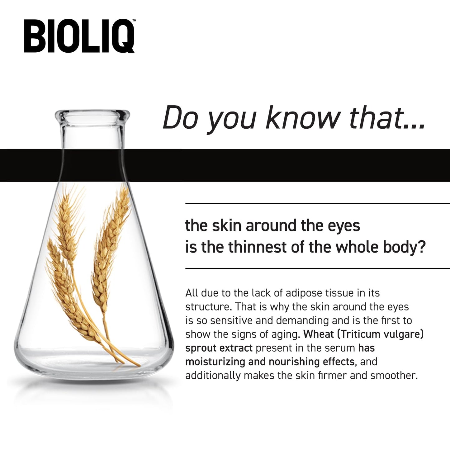 Pro Intensive Eye Serum - Hyaluronic Acid for Moisturizing, Wheat Sprout Extract for Wrinkle Smoothing, Dark Circle, Cooling Roller - 15 ml