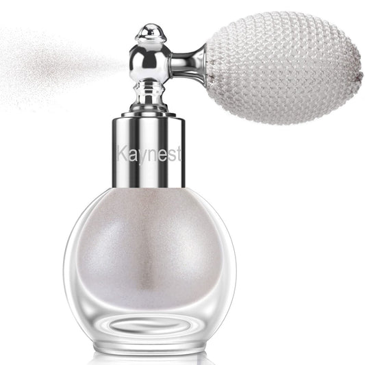 Metallic Silver Highlighter Spray, Loose Shimmer Powder High Gloss Makeup Mist for Body, Face, Hair, Long Lasting Glitter Hairspray for Festive Party, Stage Shows, Nightclubs, Bar | alldaygood beauty