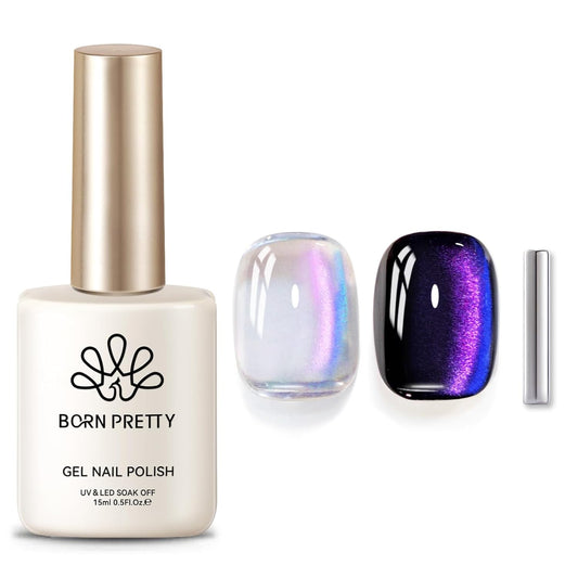 Born Pretty Cat Magnetic Gel Nail Polish Heaven Purple Chameleon Holorgraphic Cat Magnetic Eye Gel Polish Glitter Gel Polish | alldaygood beauty