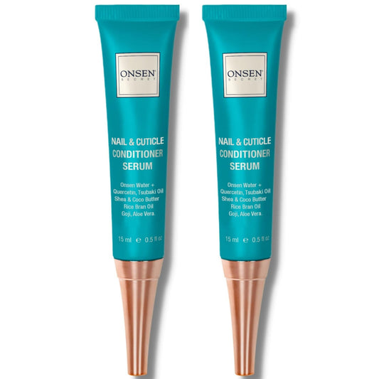 Onsen Nail & Cuticle Cream Treatment w/Japanese Tsubaki, Jojoba & Lavender Oil, Shea Butter – Strengthens Nails, Softens Cuticles - Daily Repair Care (2 Count/15 ml) | alldaygood beauty