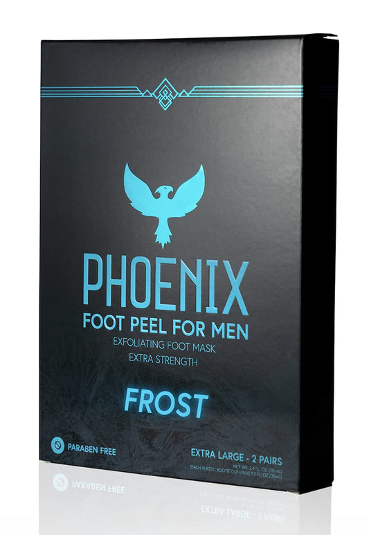 (Pack of 2) Phoenix Foot Peel for Men - Extra Large - Extra Strength - Menthol - Exfoliating Dry Feet Treatment - Callus Remover - Paraben Free | alldaygood beauty