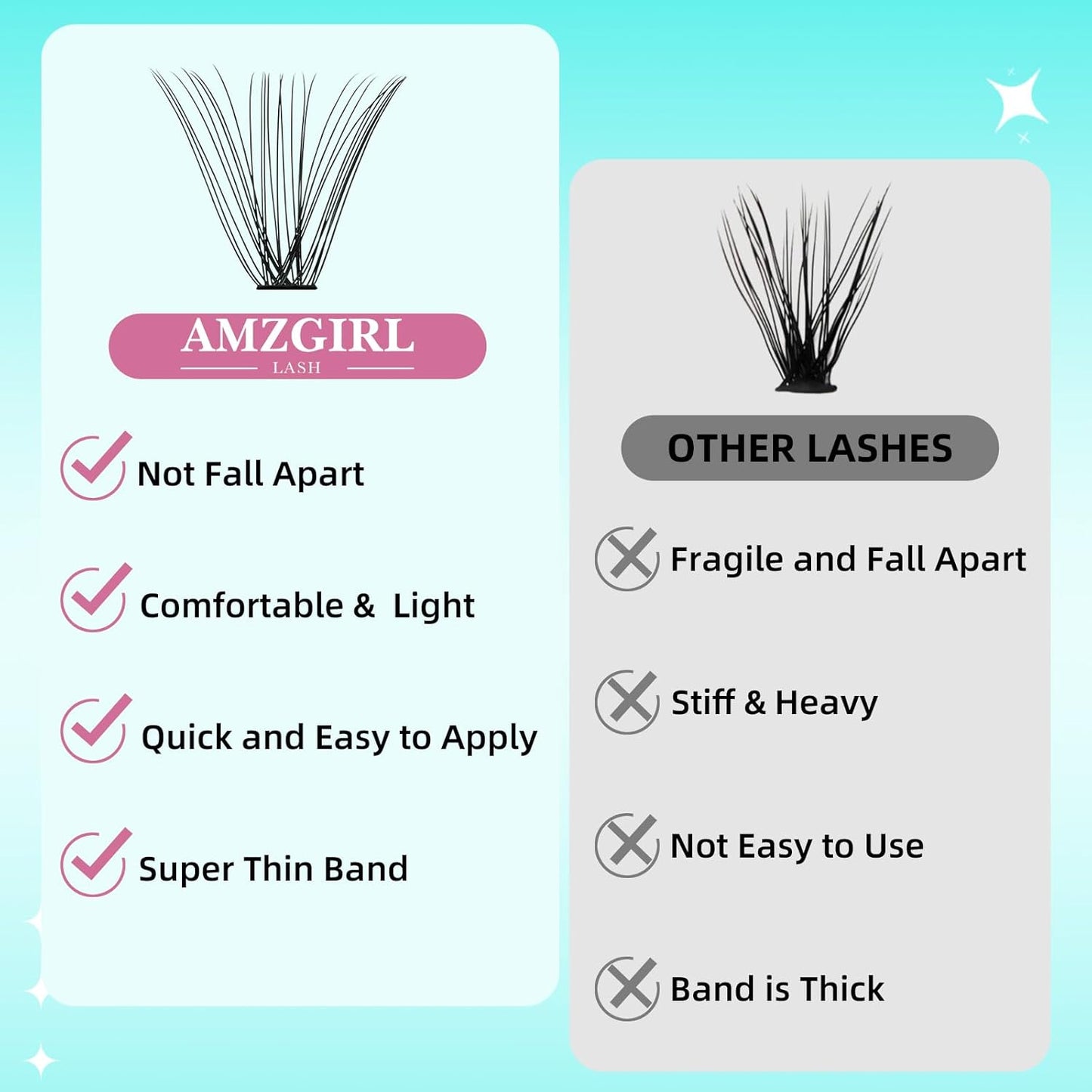 Lash Clusters Wispy 280PCS Eyelash Extension 70D Cluster Lashes Individual Lashes DIY Lash Extension Natural Look Cluster Eyelash Extensions Soft False Eyelashes at Home for Beginners(10mm)