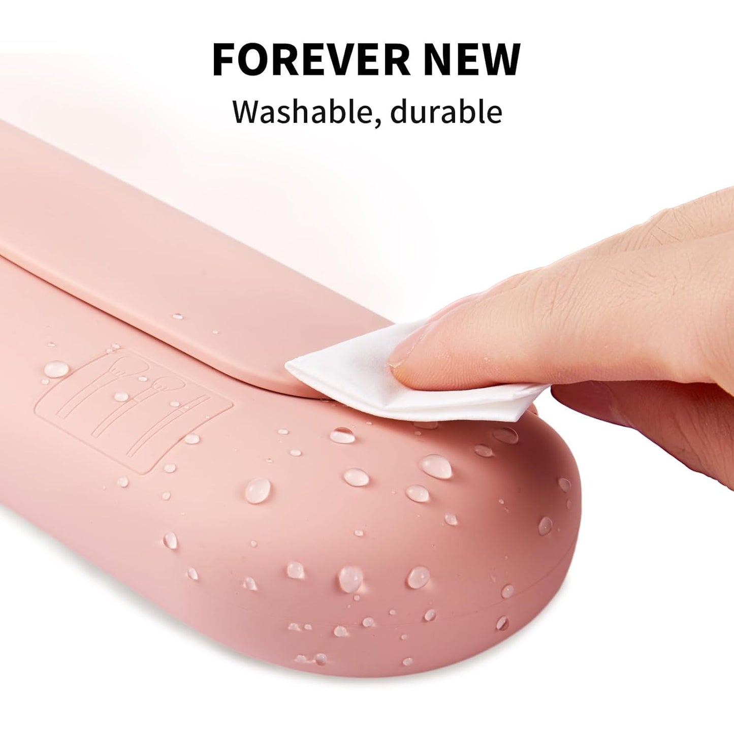 Silicone Makeup Brush Holder Travel Cosmetic Bag：Soft Portable Cosmetic Face Brushes Holder with Upgrade Anti-Fall Out Magnetic Closure, Large Travel Makeup Brush Case - Pink Sand