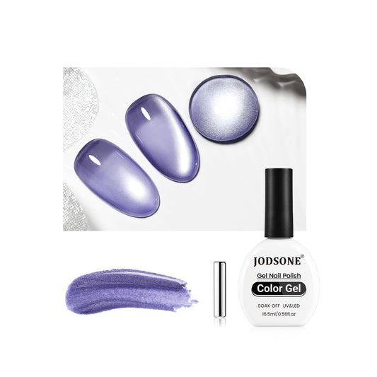 JODSONE 16.5ml Cat Eye Gel Nail Polish Glitter Light Gray Magnetic Reflective Translucent Need U V Curing | alldaygood beauty