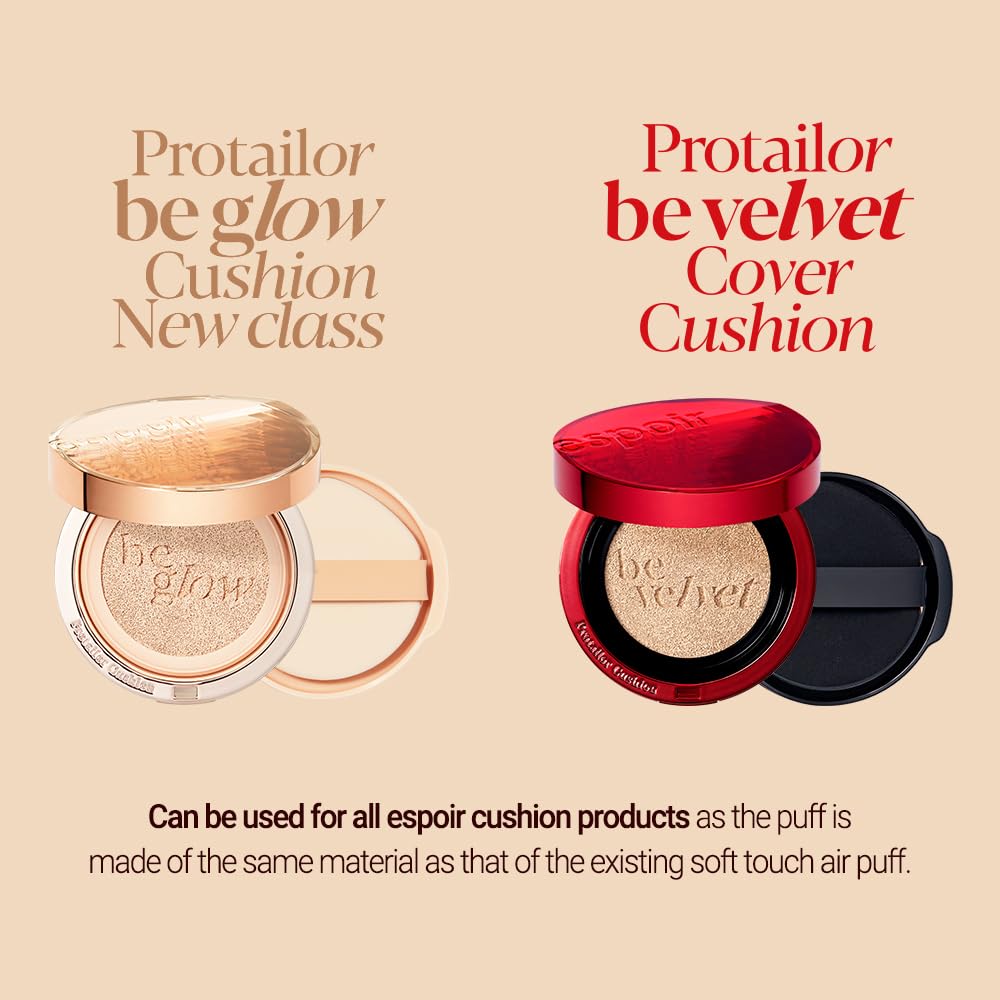 Espoir Be Velvet Air Puff 7ea | Flawless Face Makeup Fast and Easily | Makeup Sponge Applicator Air Cushion Powder Puff for Liquid Foundation, Cream, Powder, Concealer | Korean Base Makeup Tools