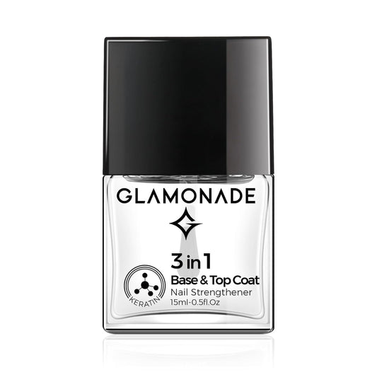 Base Top Coat Nail Polish: 3 in 1 Clear Quick Dry Nail Polish Nail Strengthener and Growth Hardener for Nail Treatment Repair Damaged Nail Care 0.5 fl oz | alldaygood beauty