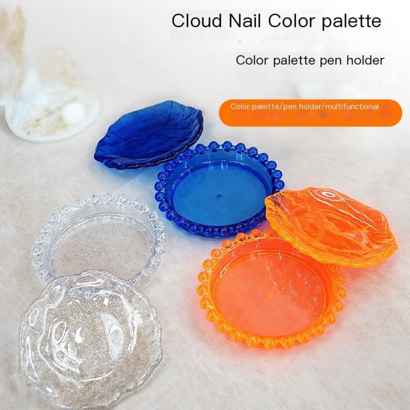 Makeup Mixing Palette Nail Polish Color Mixing Plate, Nail Art Tools Palette, Pigment Transparent Makeup Palette for Lipstick Eyeshadow Color Test Make up Tools Makeup Palettes (Pearl-yellow)
