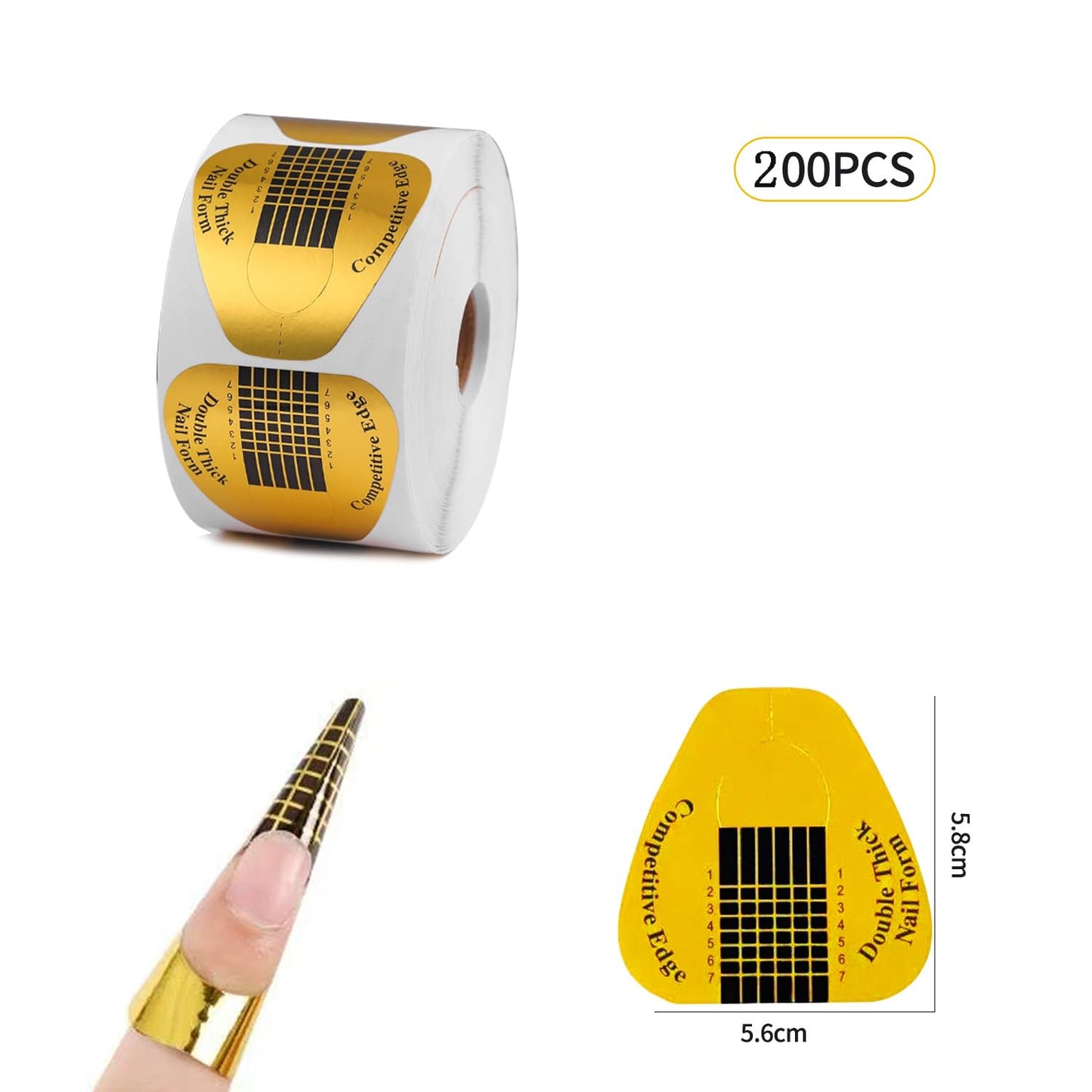 Nail Forms for Builder Gel 200pcs Nail Extension Forms Beautiful for DIY at Home Nail Forms for Acrylic Nails Create Long Lasting Gel Extensions Professional Nail Art Supplies