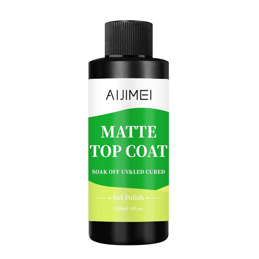 AIJIMEI Elegant Satin Matte Top Coat for Nails Finish Nail Polish Matte Nail Top Coat, Long-Lasting Nail Polish Matte Top Coat & Quick-DryTop Coat Satin Matte TopCoat 4 Fl Oz | alldaygood beauty