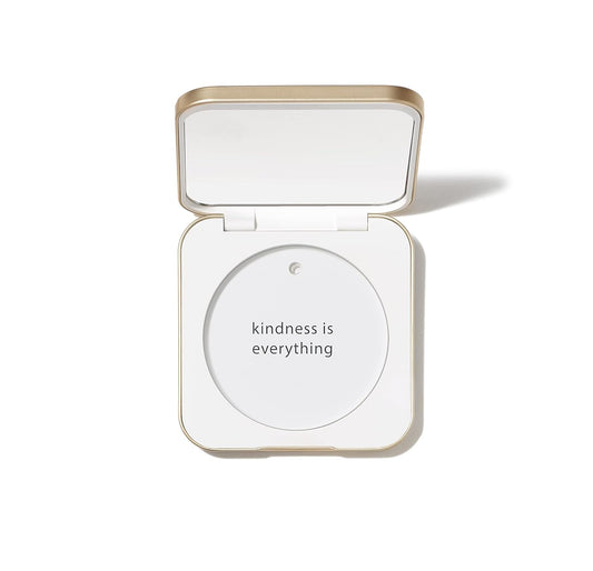 jane iredale Refillable Compact | Aluminum Shell & Magnetic Closure | Interior Mirror for On-The-Go Use | Compatible with all Powder Refills | White | alldaygood beauty
