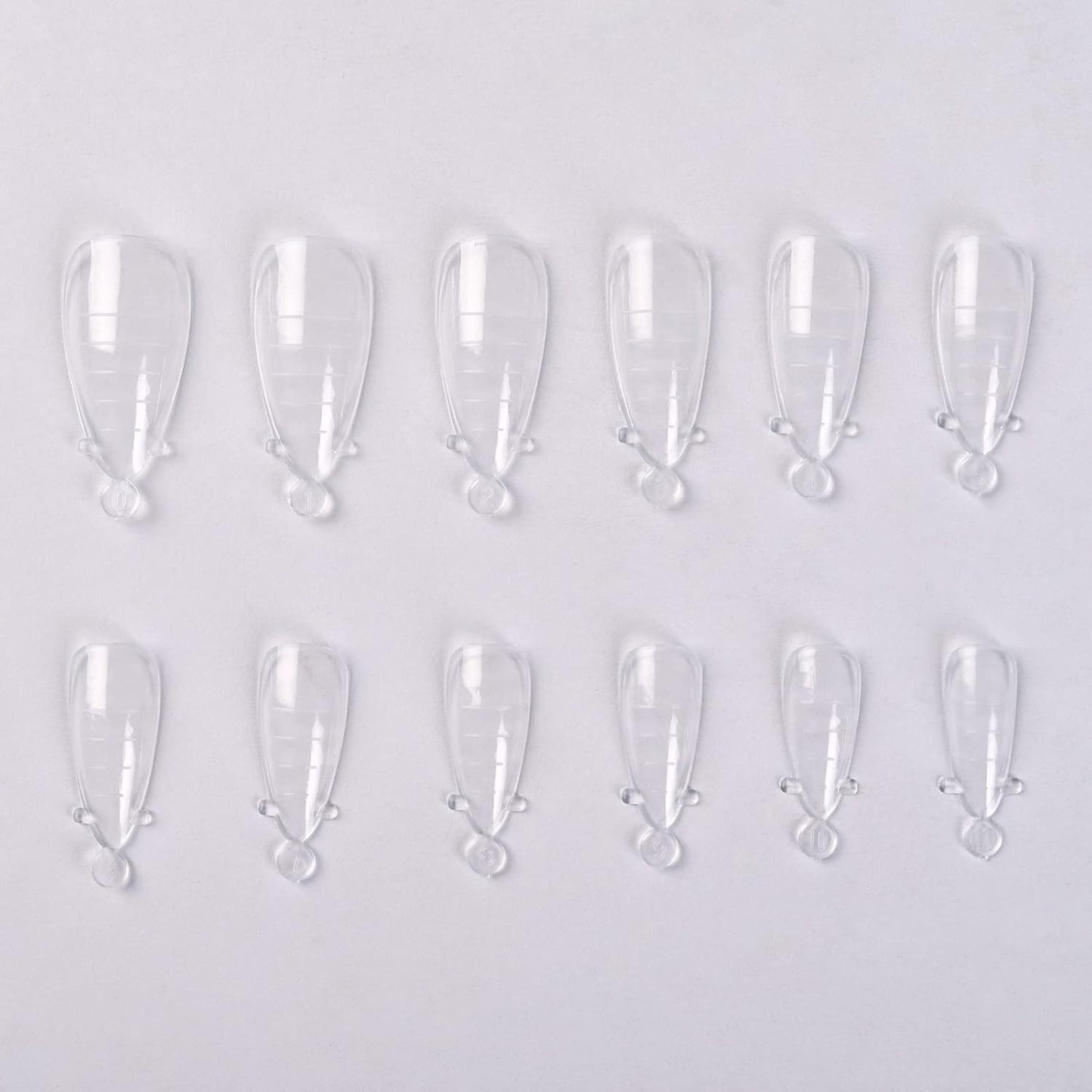 KADS 120PCS Clear Full Cover Dual Nail System Form UV Gel Acrylic Nail Art Mold Artificial Nail Tips with Scale for Extension (MODEL 8)