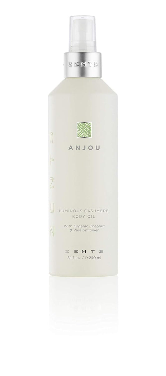 Zents Luminous Cashmere Body Oil (Anjou Fragrance) | Moisturizing Body Oil with Vitamin E & Organic Coconut Oil | Softens & Smooths Skin | 8 fl oz | alldaygood beauty