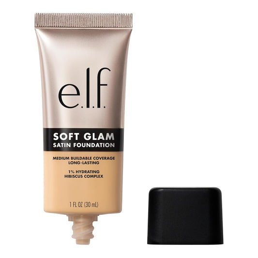 e.l.f. Soft Glam Foundation, Medium Coverage, Long-Lasting & Buildable Foundation For A Smooth, Satin Finish, Vegan & Cruelty-Free, 24 Light Warm | alldaygood beauty