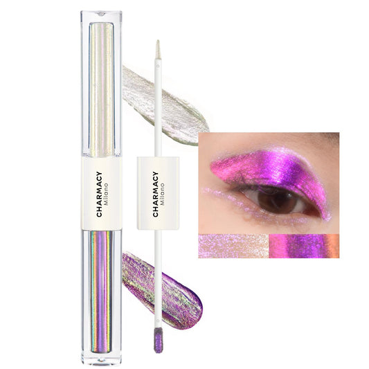 CHARMACY 2 in 1 Starlit Duochrome Liquid Eyeshadow, Glitter Sparkle Colorful Liquid Eyeliner, Quick Drying, High Pigmented, Long lasting Holographic Glitter Multichrome Eye Makeup #06 | alldaygood beauty