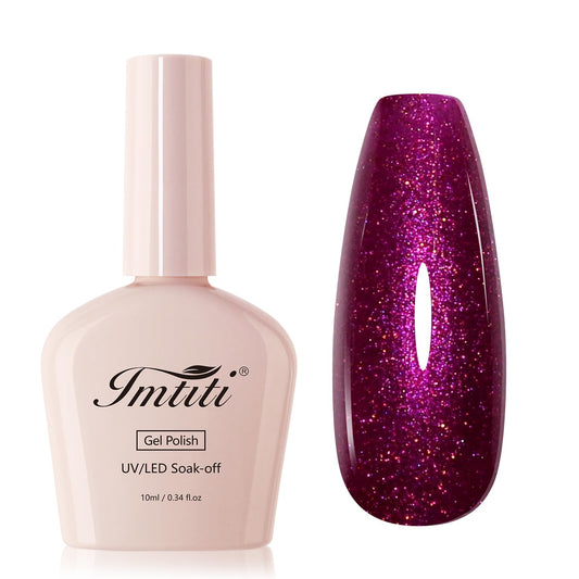 Imtiti Glitter Gel Polish,Starlight Rose Red Sparkle Gel Nail Polish Nail Art Starter Manicure(0.34 Fl Oz-1928) | alldaygood beauty
