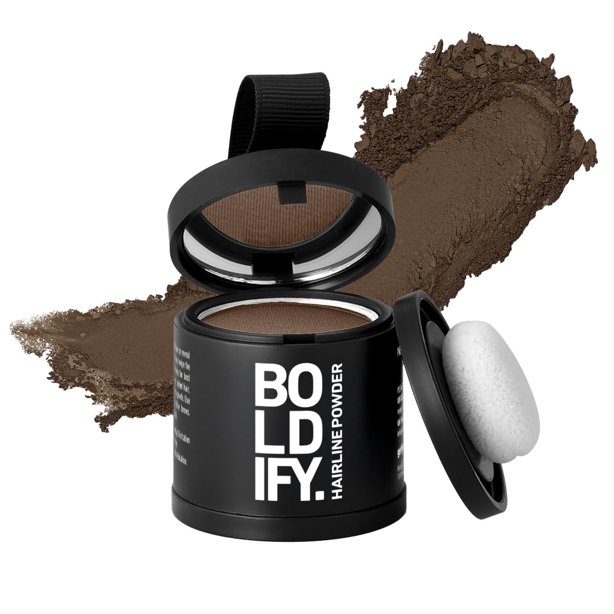 BOLDIFY Hairline Powder (LARGE, 10g) - Root Touch Up Hair Color for Gray Coverage - Bald Spot Concealing Hair Powder for Women & Men - 48-Hour Stain-Proof - Light Brown